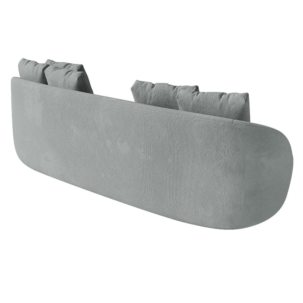 Sofá Pluma Orgânico em Linho Cinza Claro 1,80m - Imagem 3