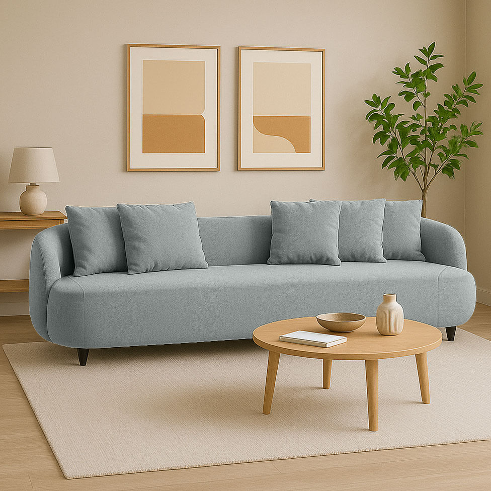 Sofá Pluma Orgânico em Linho Cinza Claro 1,80m - Imagem 5