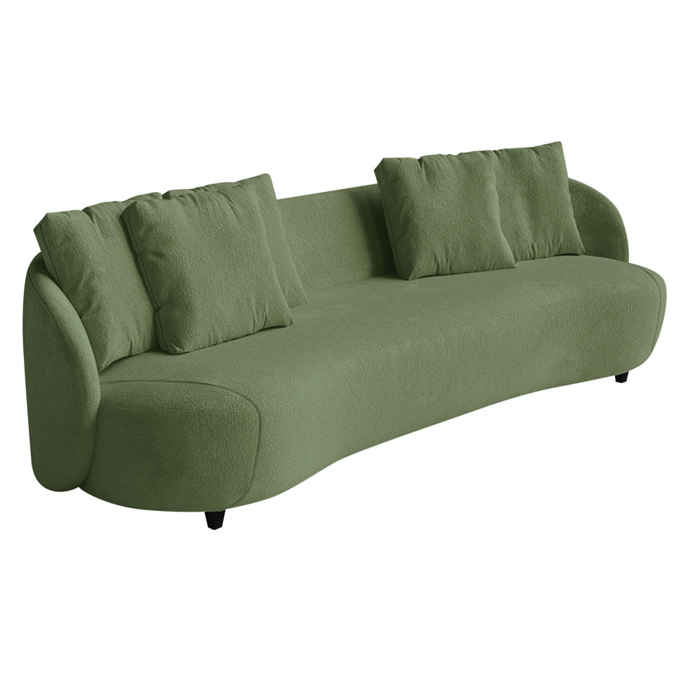 Sofá Pluma Orgânico em Linho Verde 2,20m - Imagem 2