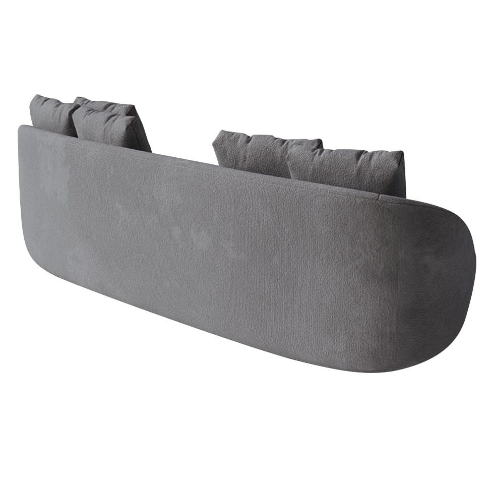 Sofá Pluma Orgânico em Linho Cinza Mescla 2,20m - Imagem 3