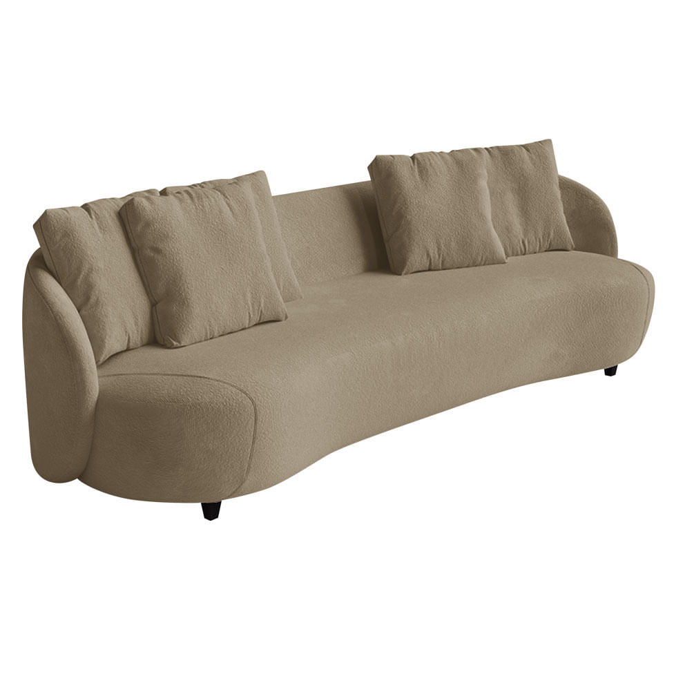 Sofá Pluma Orgânico em Linho Marrom Mescla 2,20m - Imagem 2