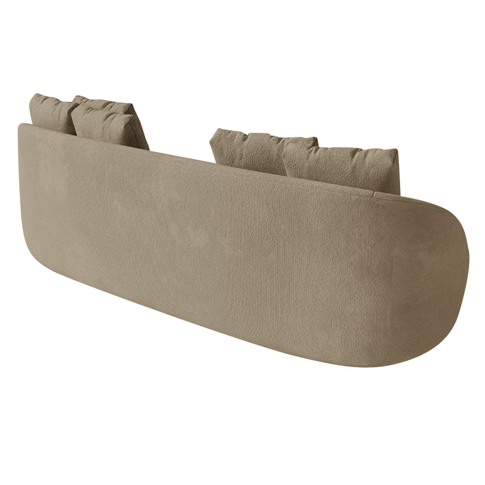 Sofá Pluma Orgânico em Linho Marrom Mescla 2,20m - Imagem 3