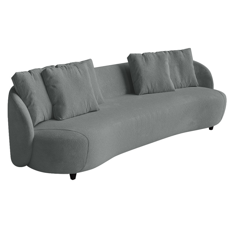 Sofá Pluma Orgânico em Linho Cinza 2,40m - Imagem 2