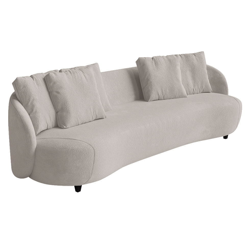 Sofá Pluma Orgânico em Linho Bege 2,40m - Imagem 2