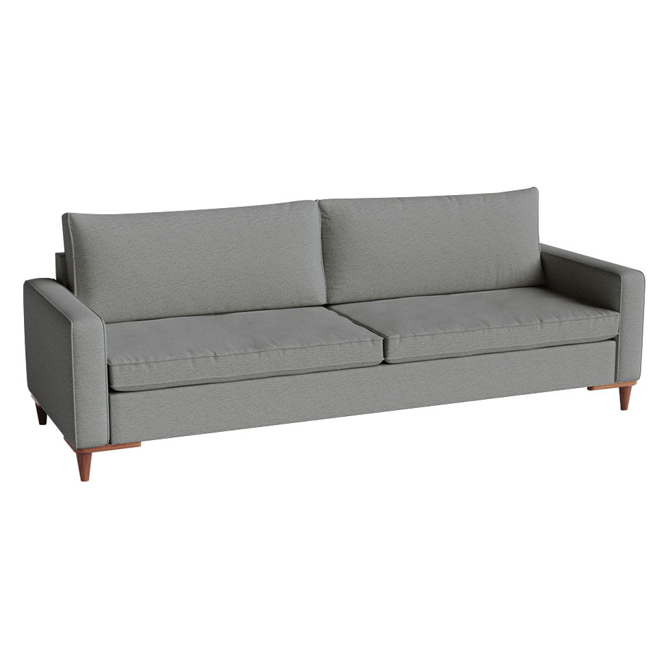 Sofá Servilha Living em Linho Cinza Mescla 2,40m - Imagem 2