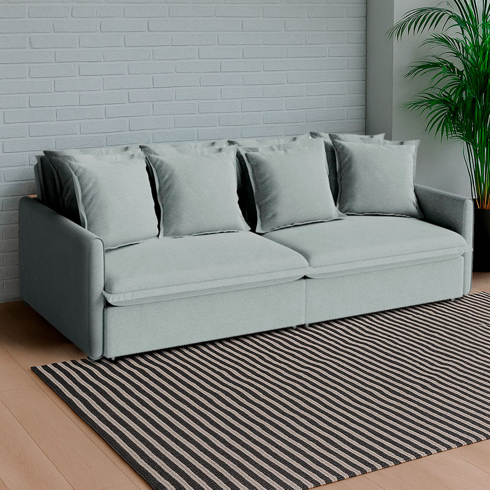 Sofá Hope Retrátil e Reclinável Bipartido em Linho Cinza Claro 1,80m - Imagem 5