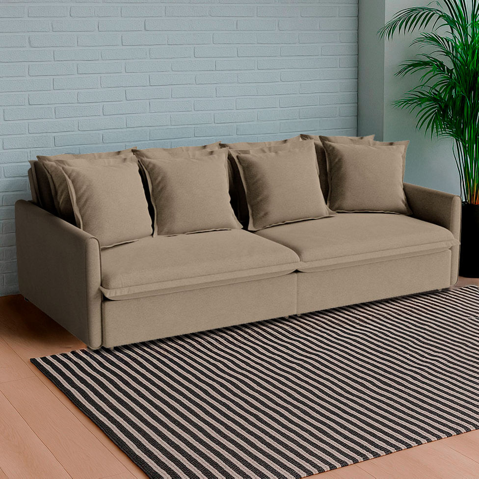 Sofá Hope Retrátil e Reclinável Bipartido em Linho Marrom Mescla 2,00m - Imagem 5