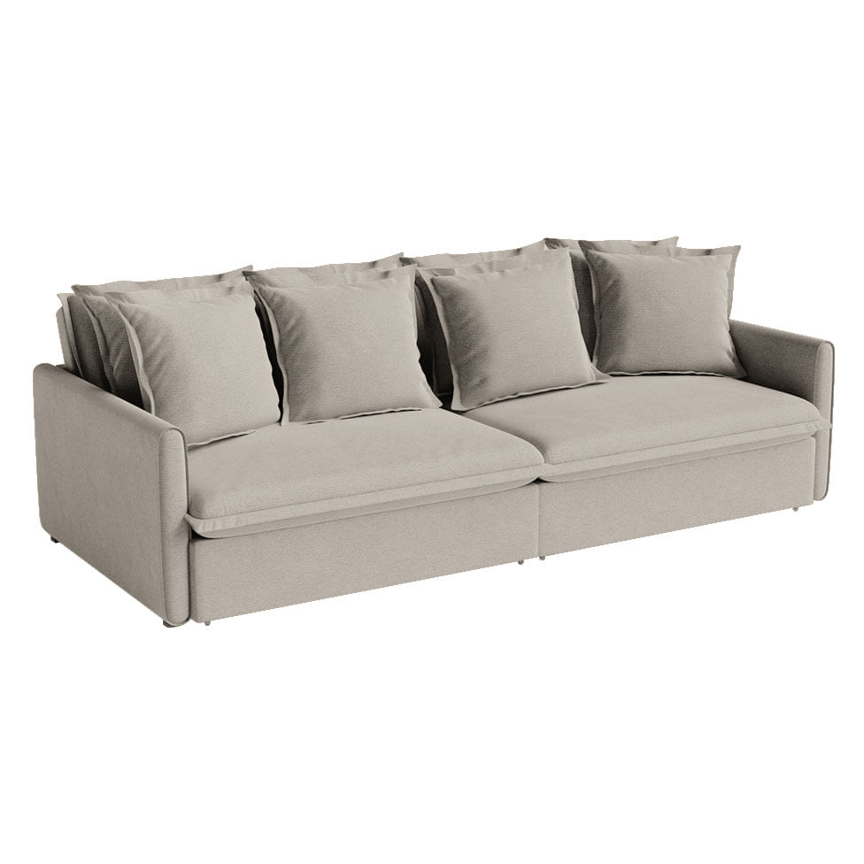 Sofá Hope Retrátil e Reclinável Bipartido em Linho Bege 2,20m - Imagem 2