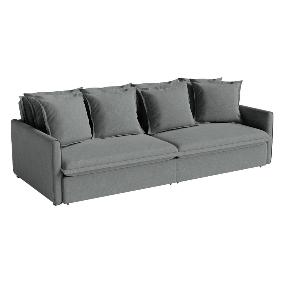 Sofá Hope Retrátil e Reclinável Bipartido em Linho Cinza 2,40m - Imagem 2