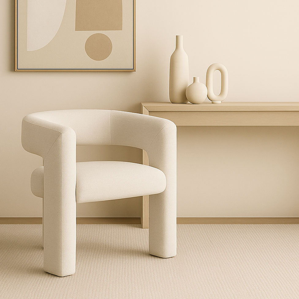 Poltrona Norma em Linho Bege - Imagem 4