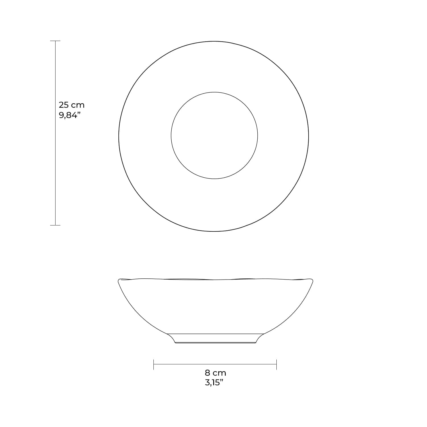 Tigelas Média Orgânico Stoneware Vanilla Ø25x8cm 1961ml - Imagem 8
