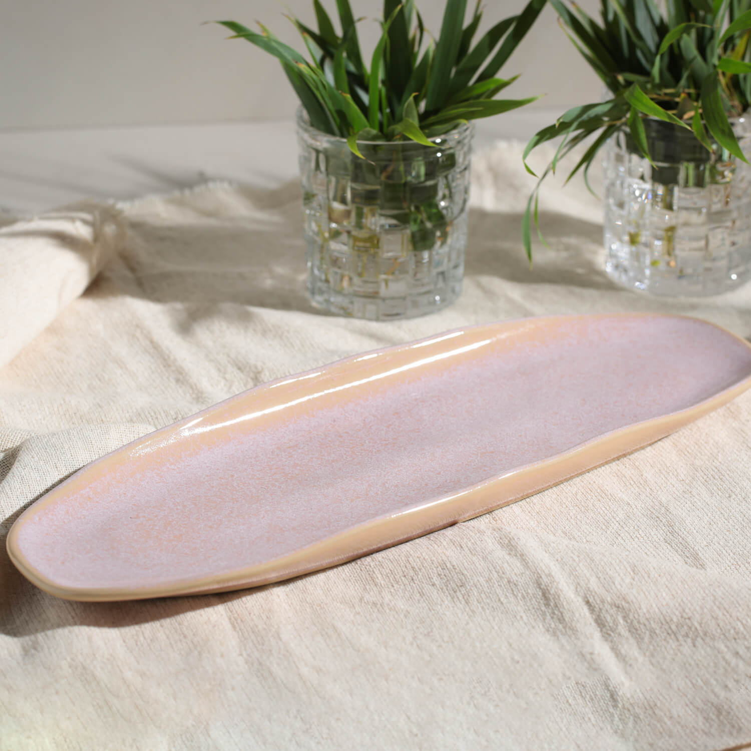 Conjunto com 4 Travessas Oval Rasa Grande Orgânico Litchi 36x13cm - Imagem 4