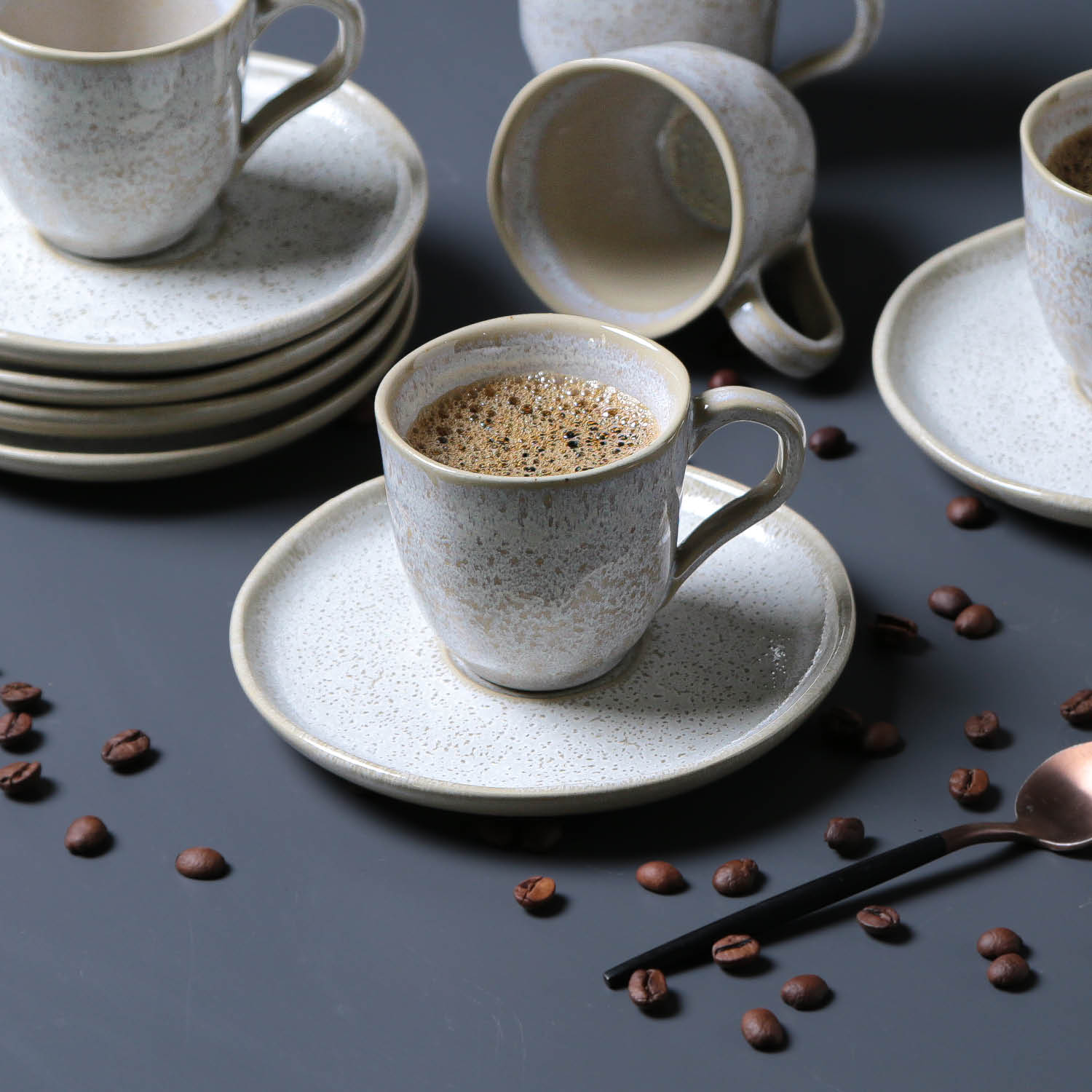 Conjunto com 6 Xícaras de Café com Pires Bio Vanilla 120ml - Imagem 2