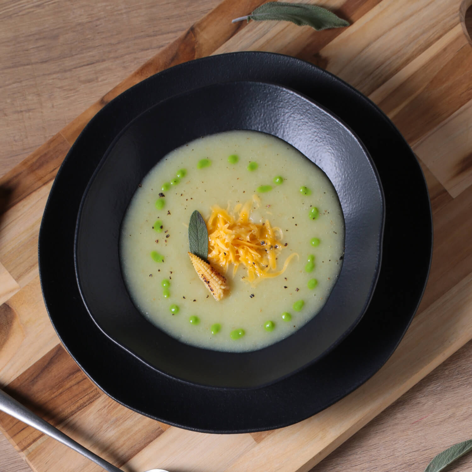 Conjunto com Pratos Fundo Orgânico Preto Matte Ø 21,2cm - Imagem 3