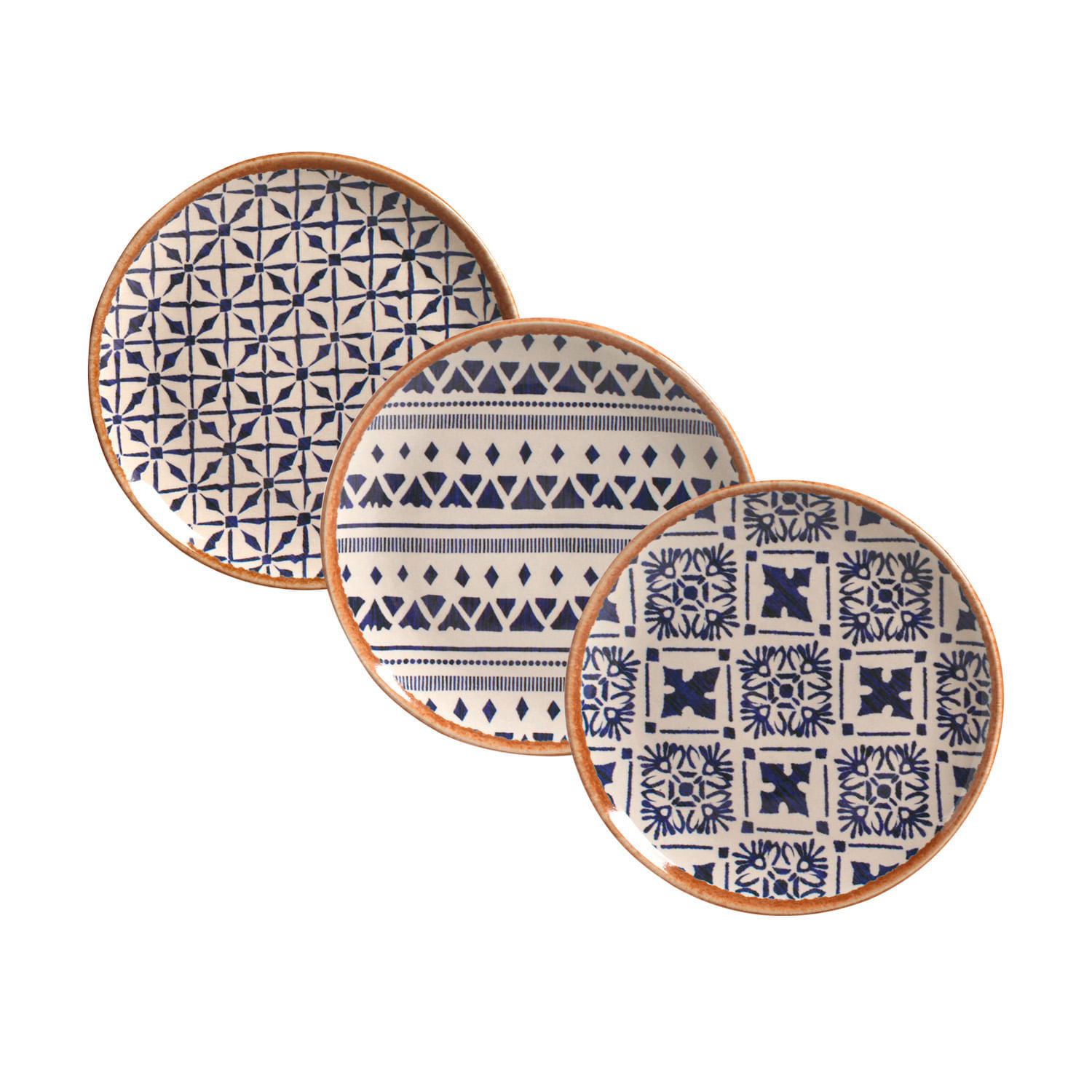 Conjunto com 6 Pratos de Sobremesa Coup Stoneware New Asteca Ø19,4cm