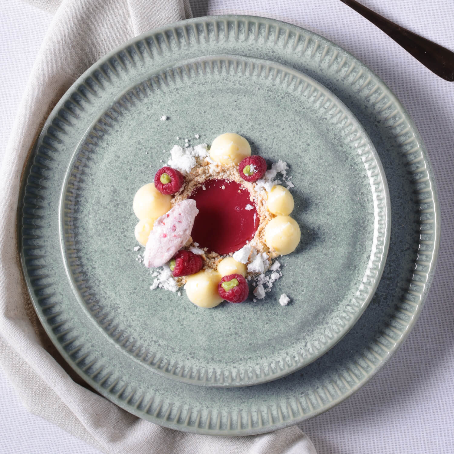 Conjunto com 6 Pratos de Sobremesa Linhas Green Granite Ø21,5cm - Imagem 4