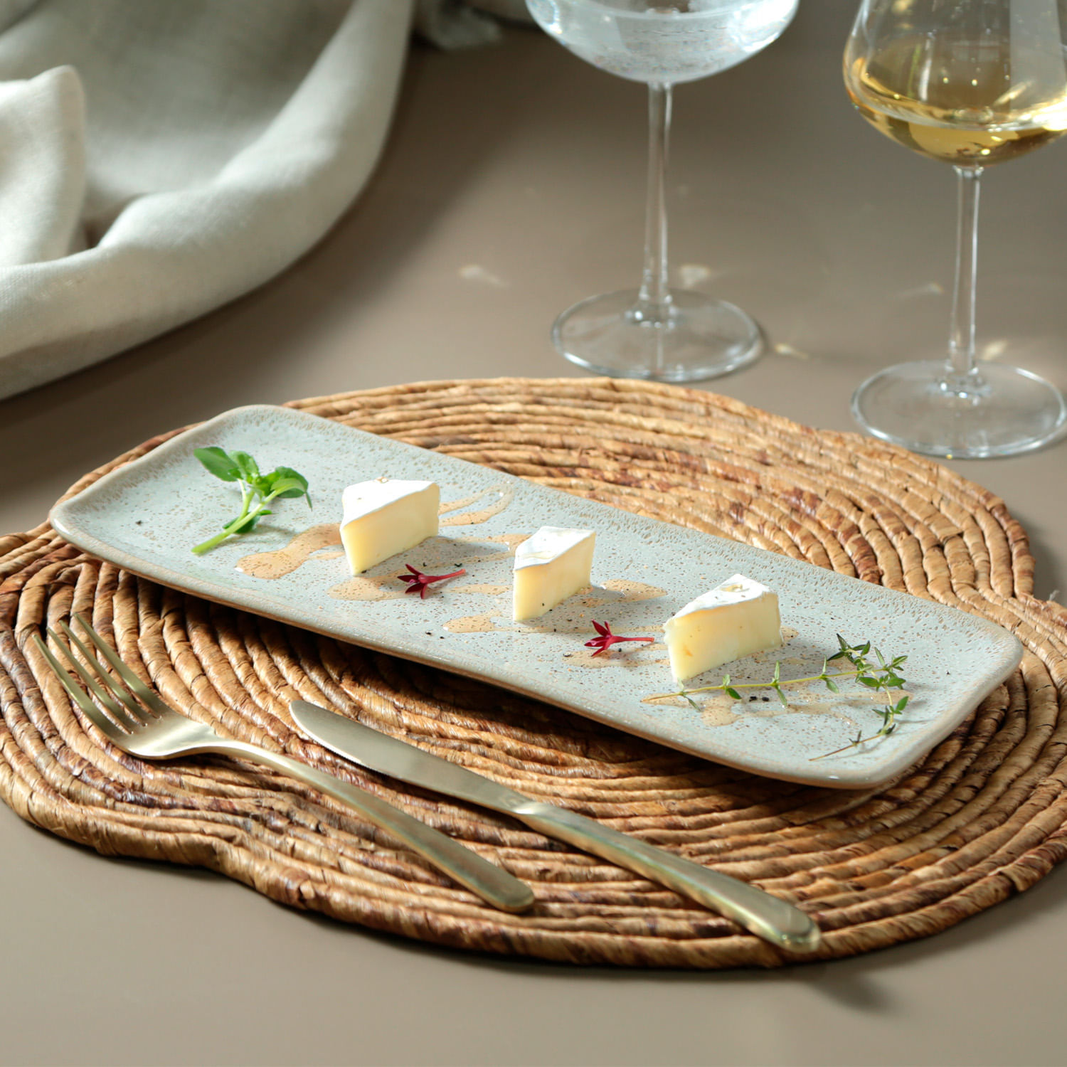 Conjunto com 4 Travessas Retangular Média Orgânico Vanilla 33x13cm - Imagem 2