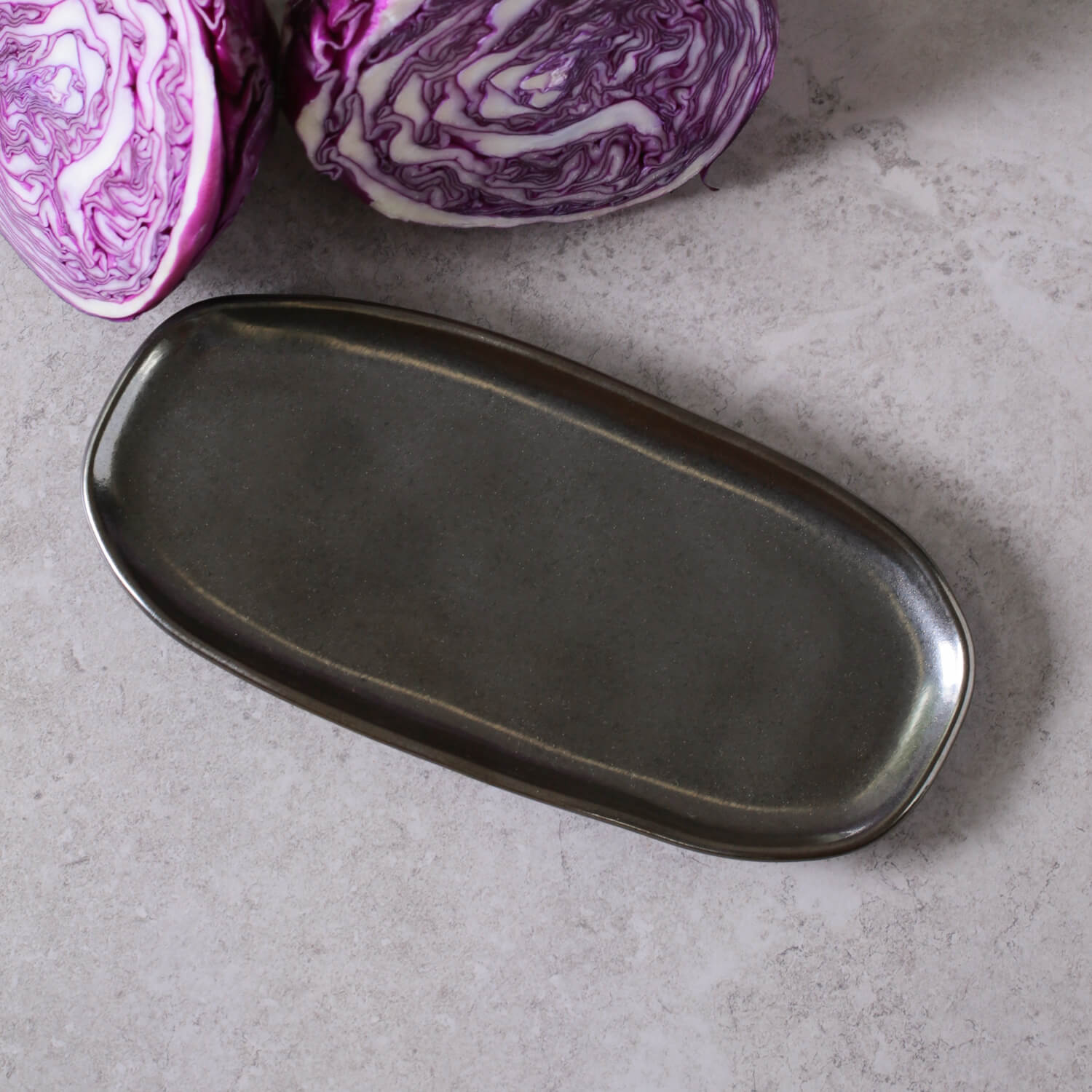 Conjunto com 4 Travessas Oval Rasa Pequena Orgânico Metallica 23x11cm - Imagem 4