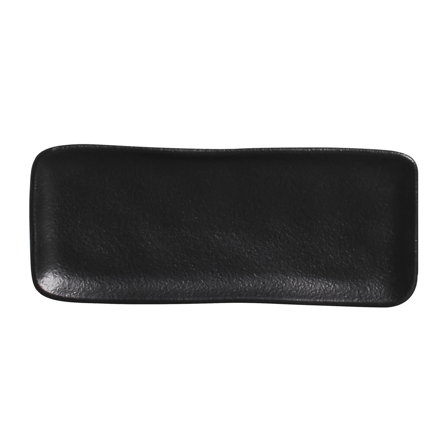 Conjunto com 4 Travessas Retangular Pequena Orgânico Preto Matte 22x9,5cm