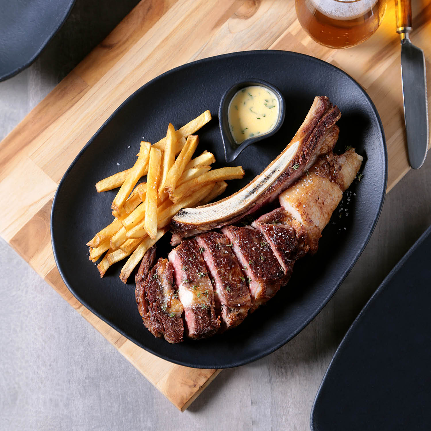 Conjunto com 6 Pratos Raso Oval Orgânico Preto Matte 31x24x2,5cm - Imagem 3