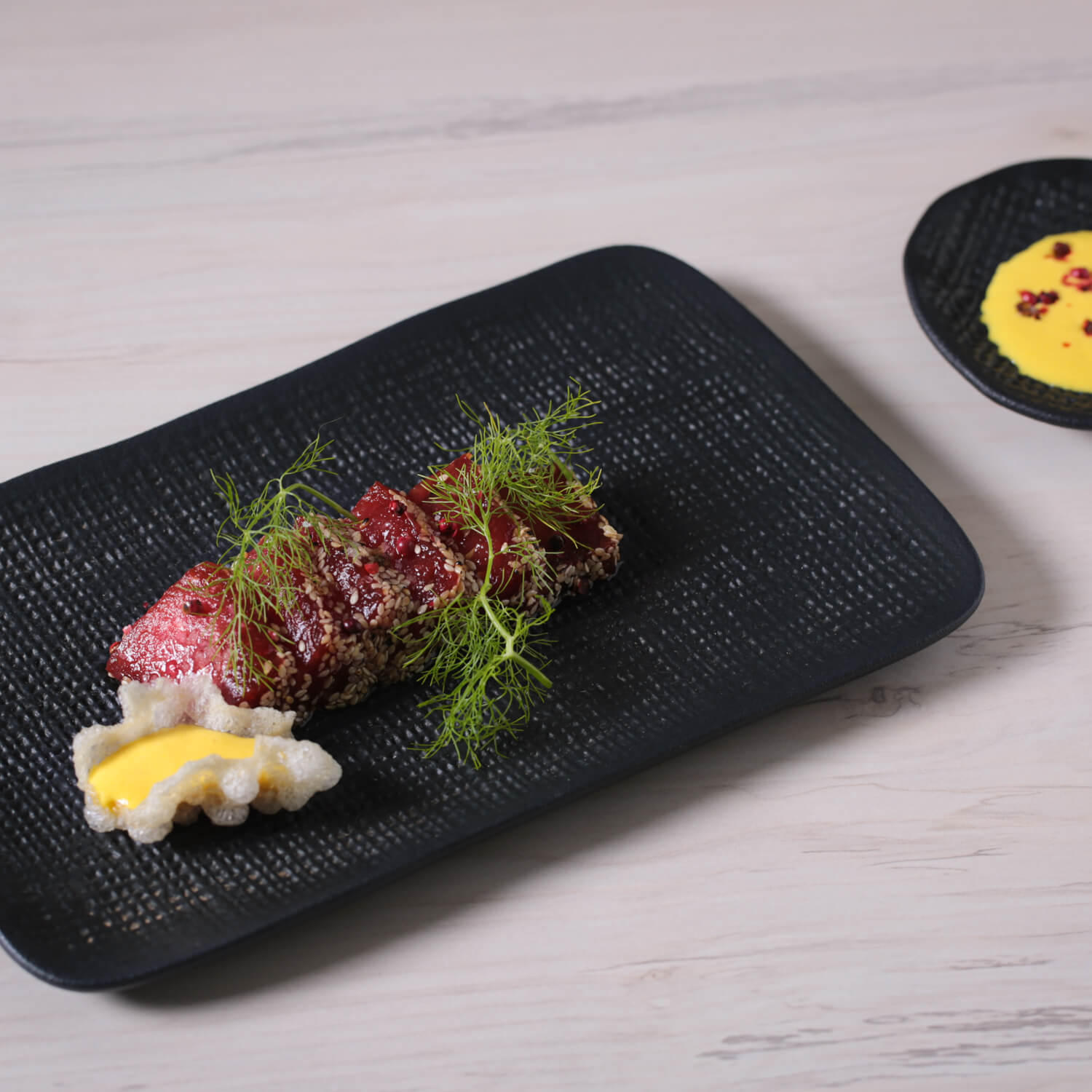 Conjunto com 4 Travessas Retangular Média Juta Preto Matte 27x16cm - Imagem 3