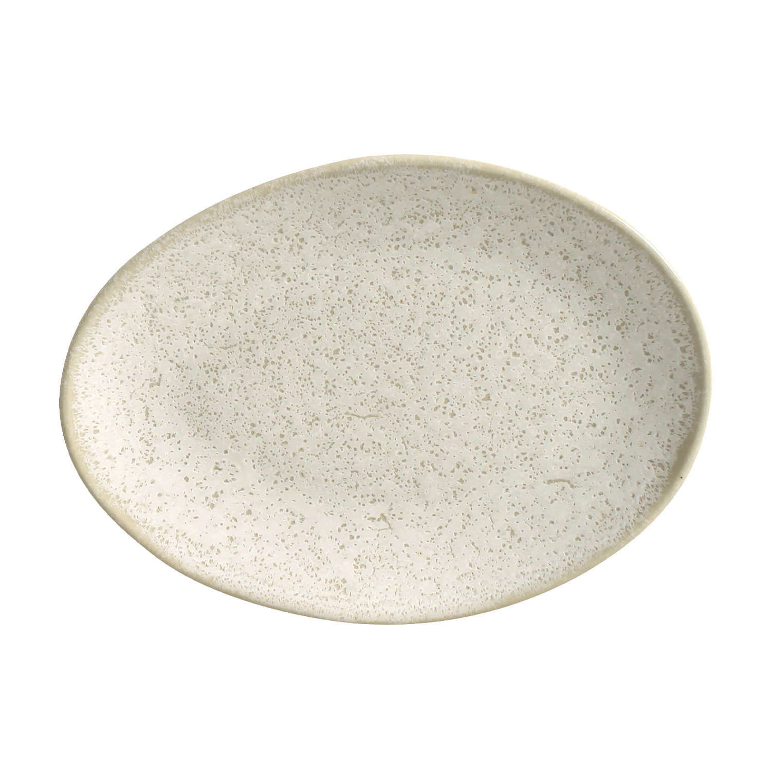 Conjunto com 6 Pratos de Sobremesa Oval Orgânico Vanilla 22,5x16,5x2,5cm