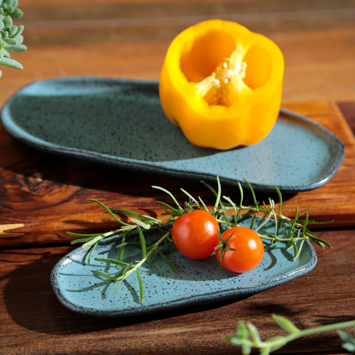 Conjunto com 4 Travessas Oval Rasa Pequena Orgânico Night Sky 23x11cm - Imagem 2