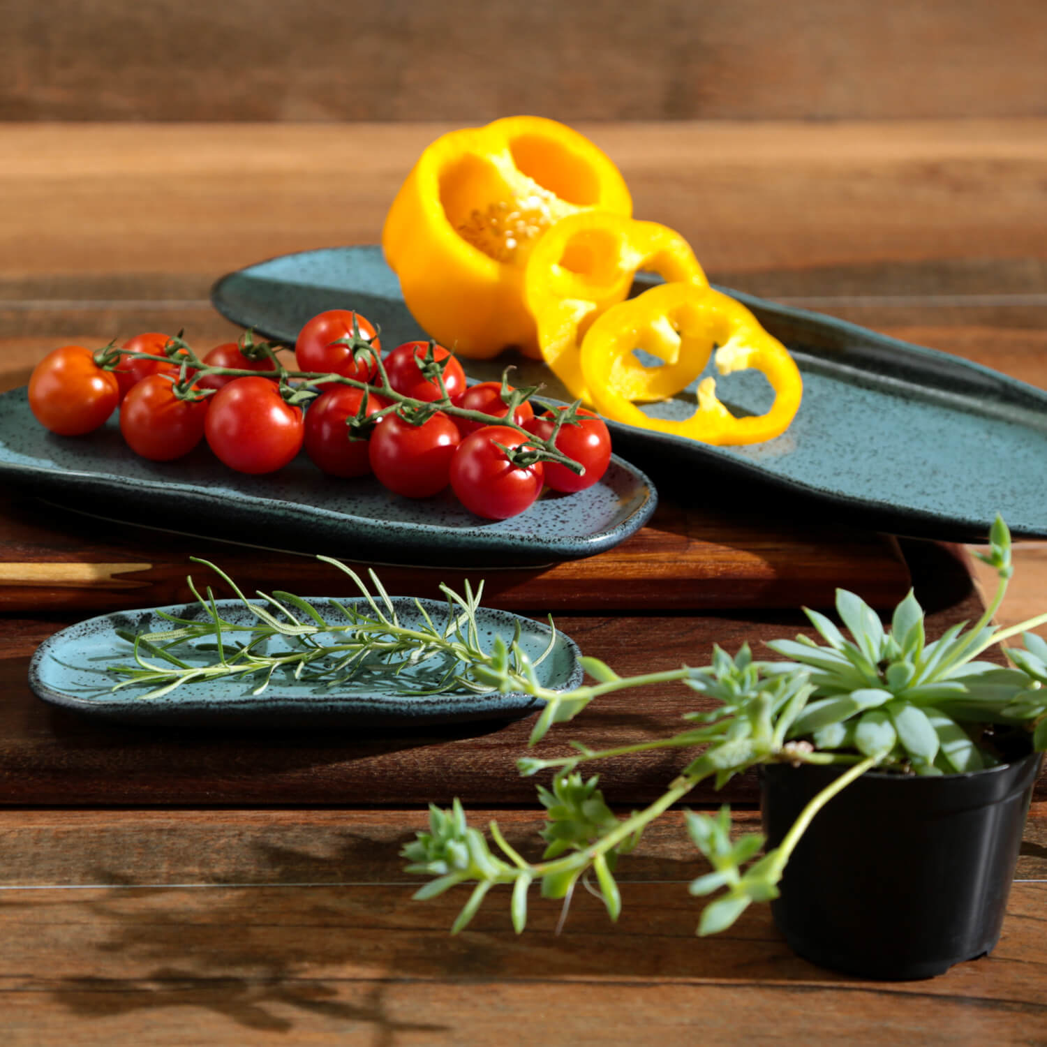 Conjunto com 4 Travessas Oval Rasa Pequena Orgânico Night Sky 23x11cm - Imagem 3