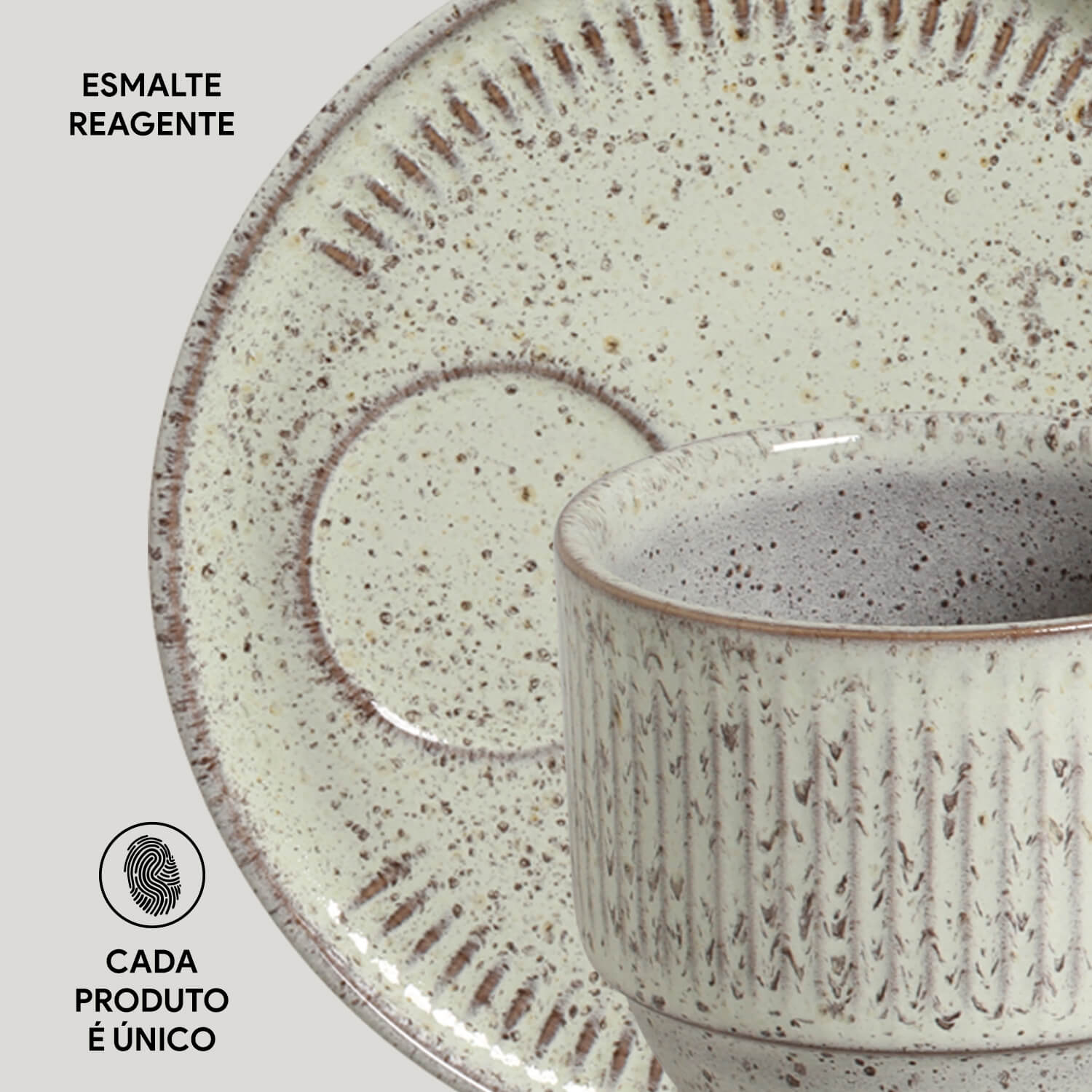 Conjunto com 6 Xícaras de Chá Empilhável com 6 Pires Linhas Pistache 230ml - Imagem 5