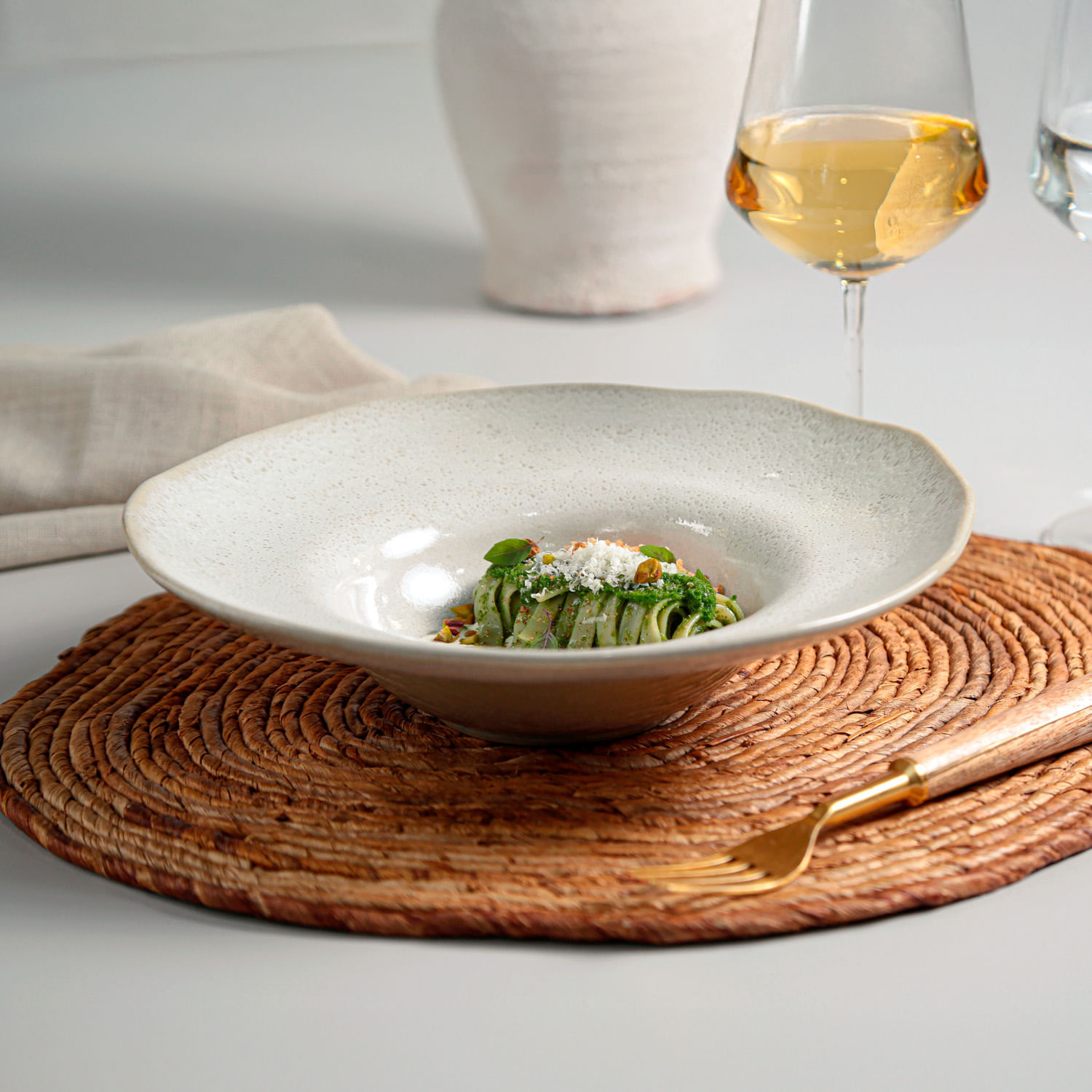 Conjunto com 4 Pratos de Massa Orgânico Vanilla Ø28x6,5cm 450ml - Imagem 4