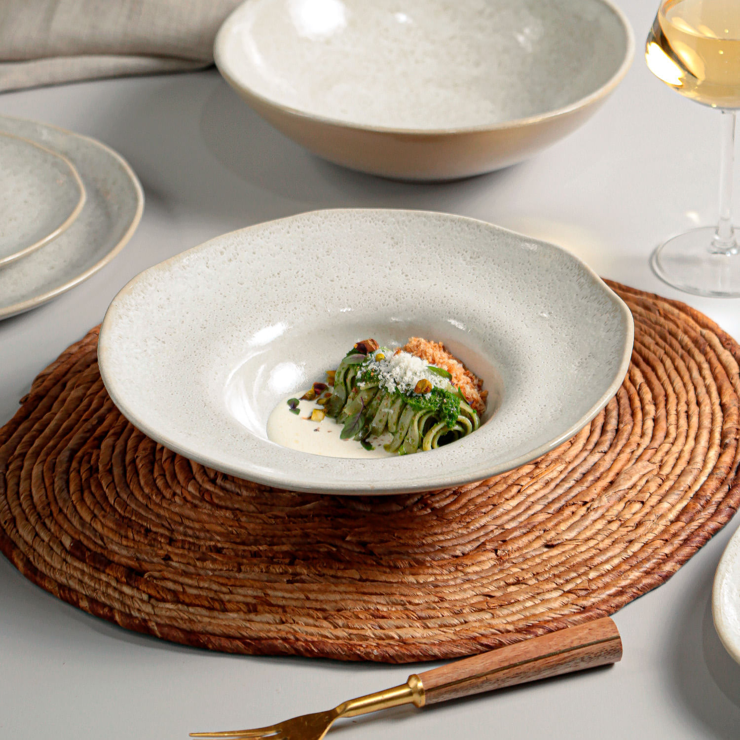 Conjunto com 4 Pratos de Massa Orgânico Vanilla Ø28x6,5cm 450ml - Imagem 2