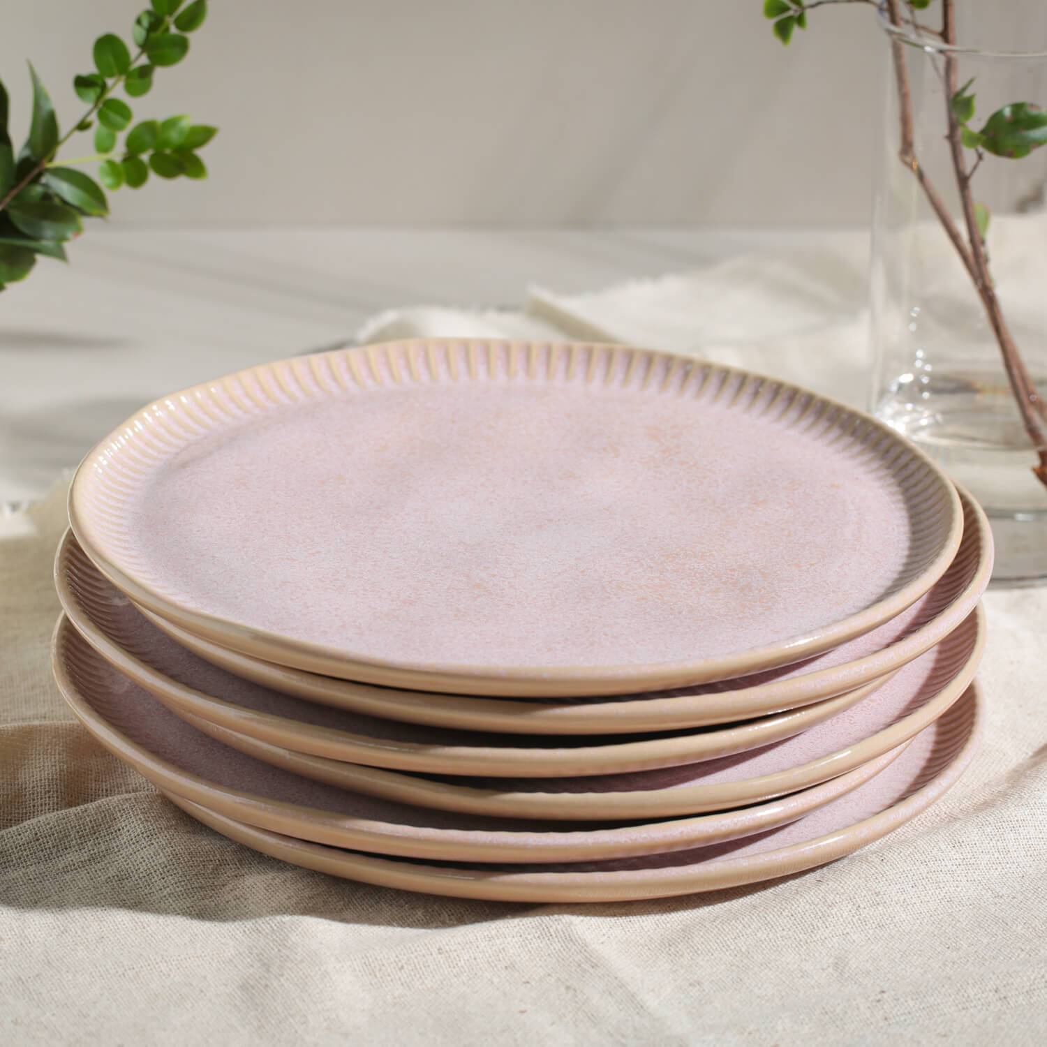 Conjunto com 6 Pratos Raso Linhas Litchi Ø27,5cm - Imagem 2