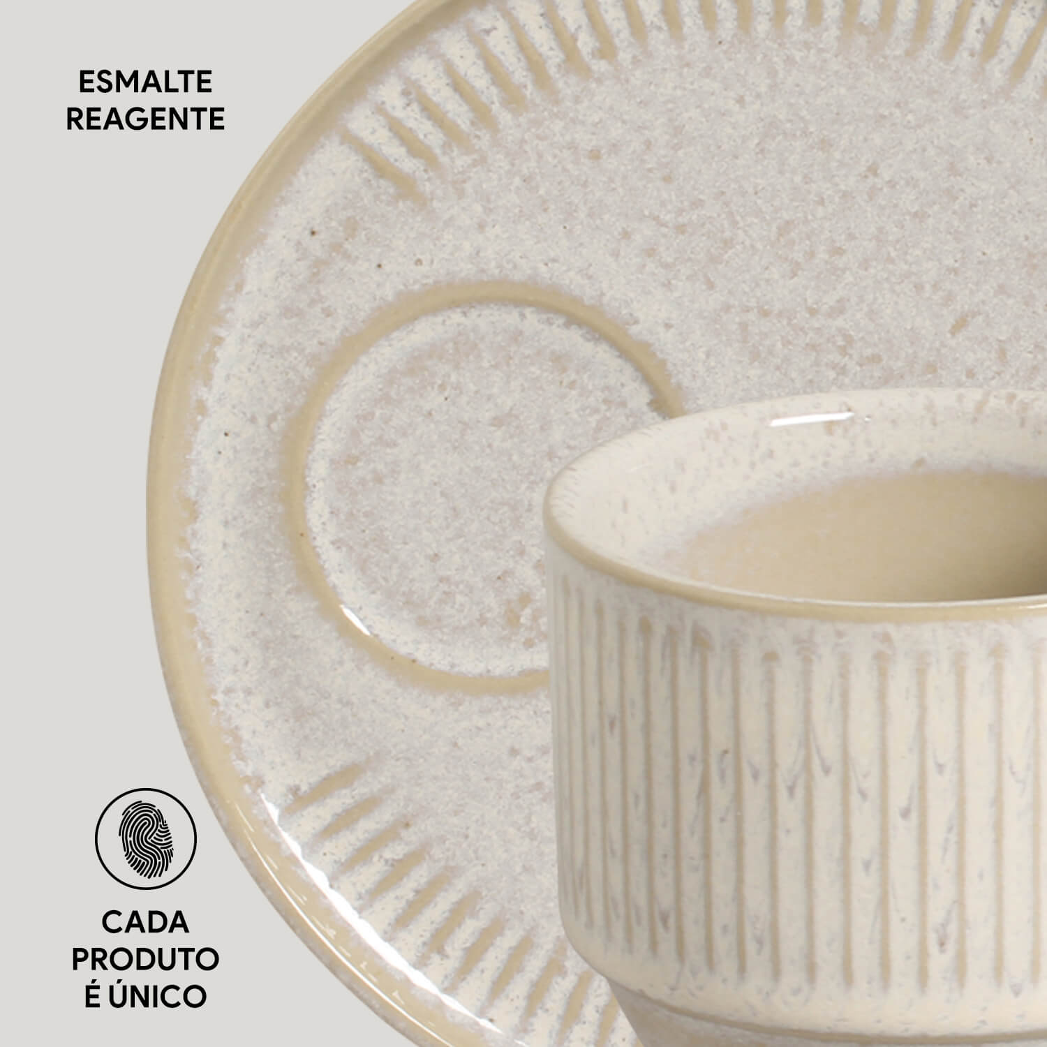 Conjunto com 6 Xícaras de Chá Empilhável com 6 Pires Linhas Latte 230ml - Imagem 5