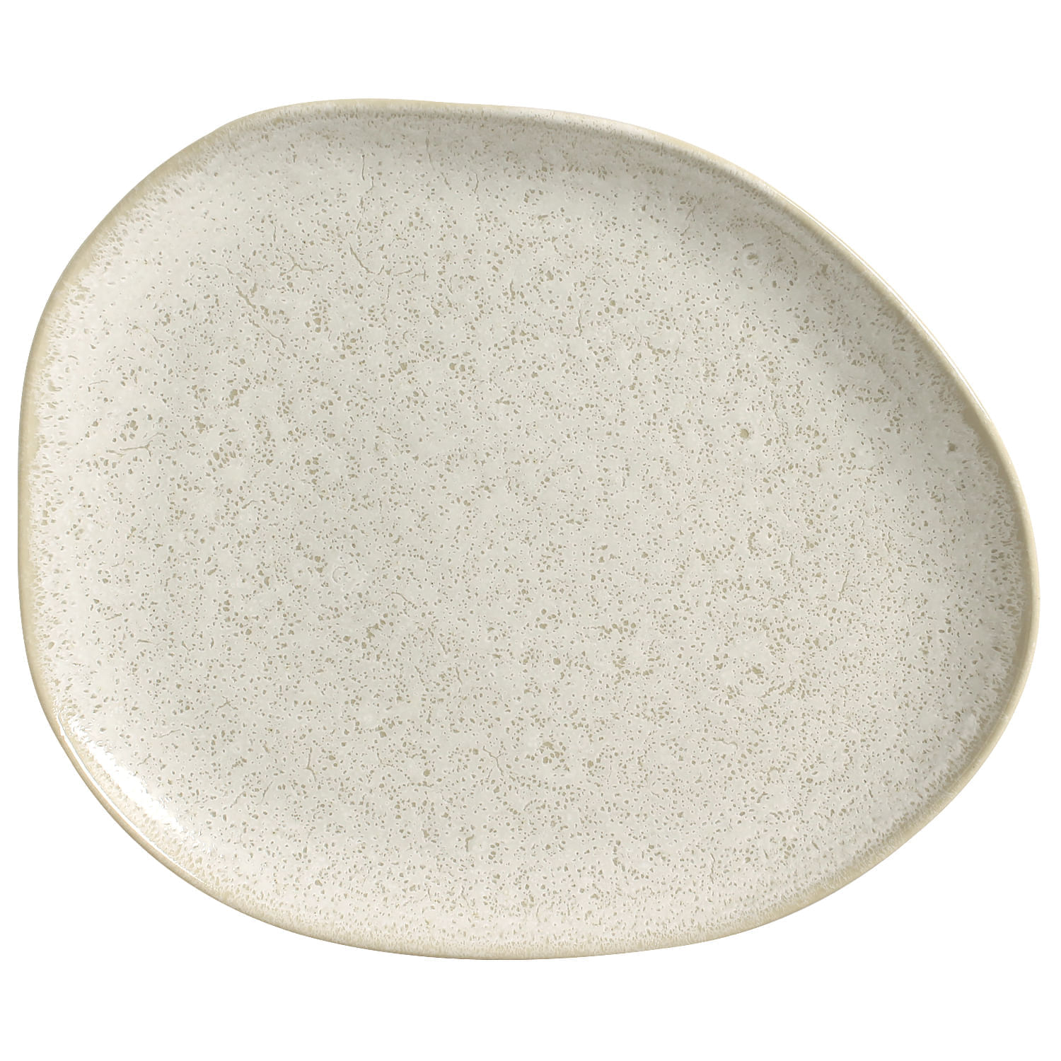 Conjunto com 6 Pratos Raso Oval Orgânico Vanilla 31x24x2,5cm