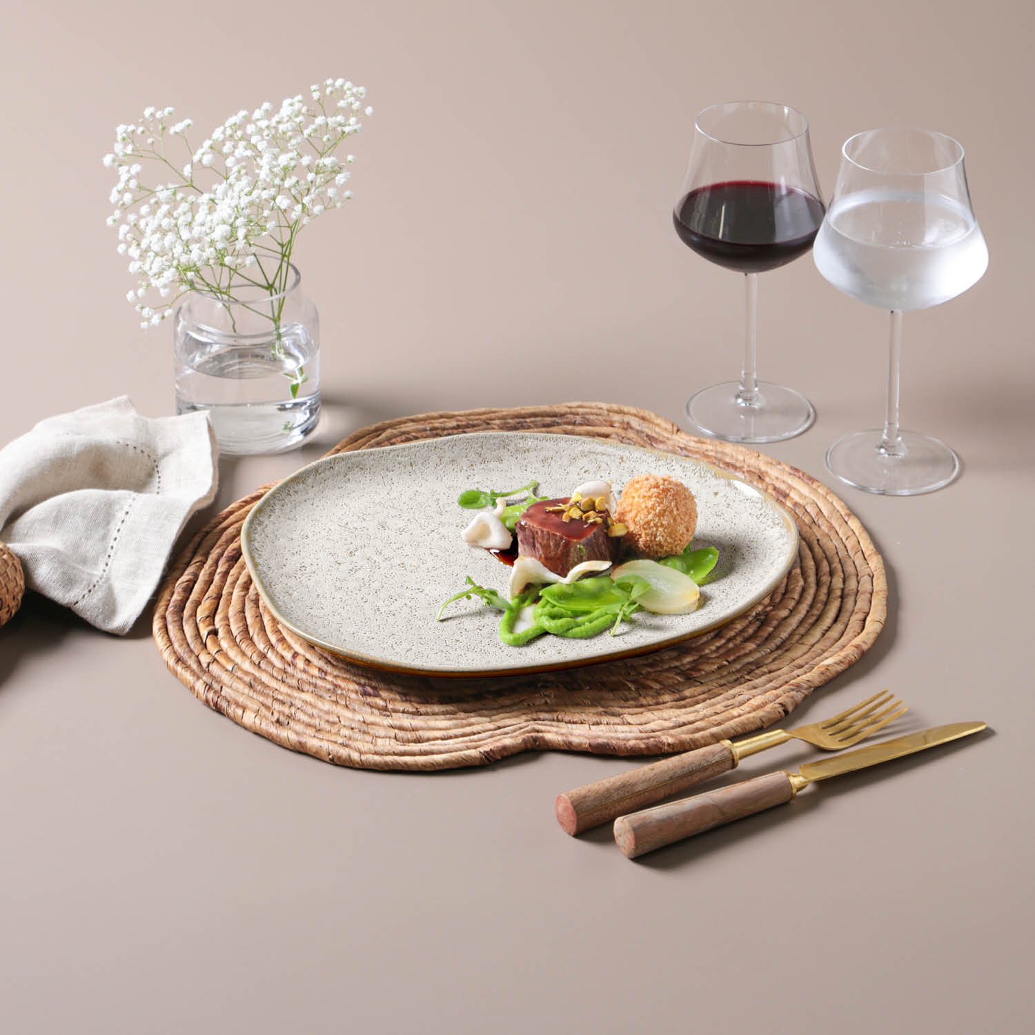 Conjunto com 6 Pratos Raso Oval Orgânico Vanilla 31x24x2,5cm - Imagem 3