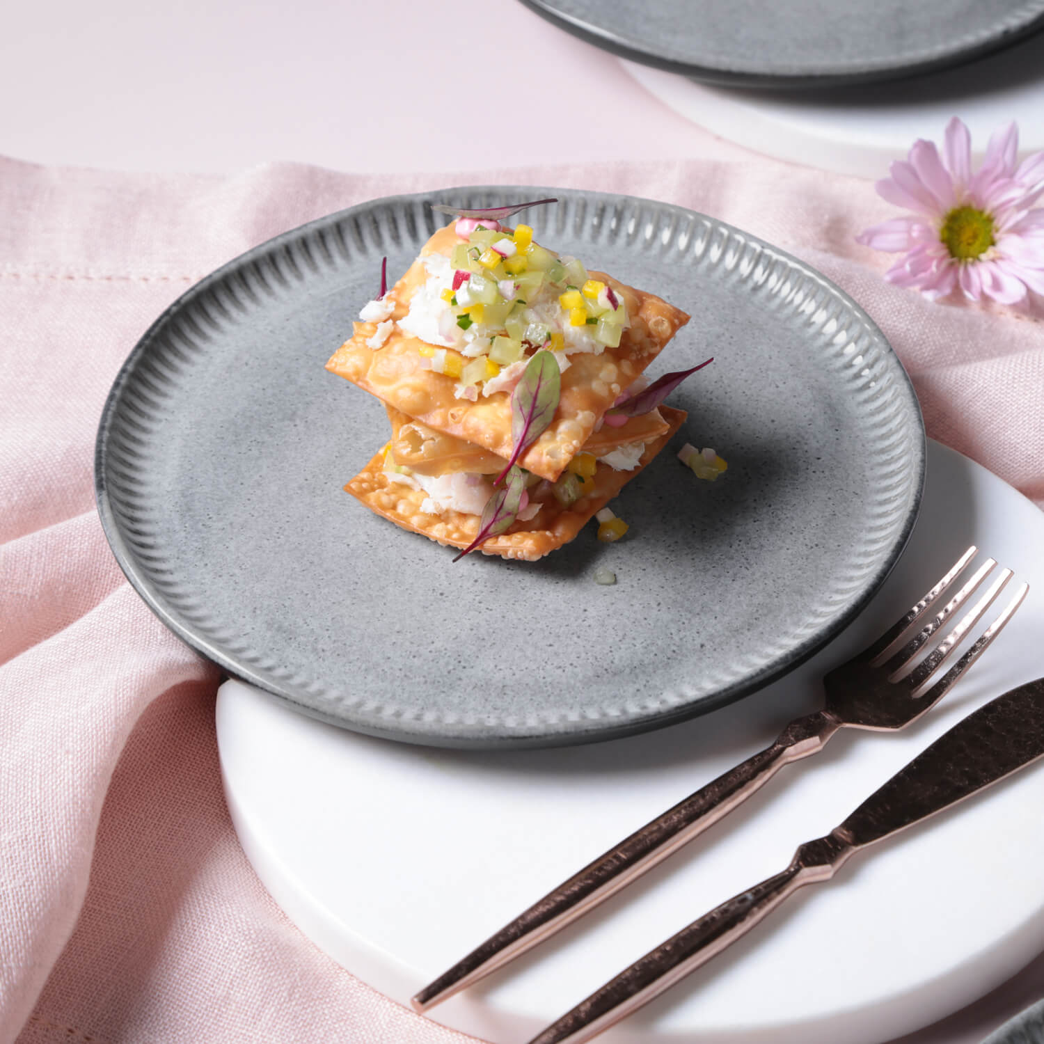 Conjunto com 6 Pratos de Sobremesa Linhas Dust Ø21,5cm - Imagem 2