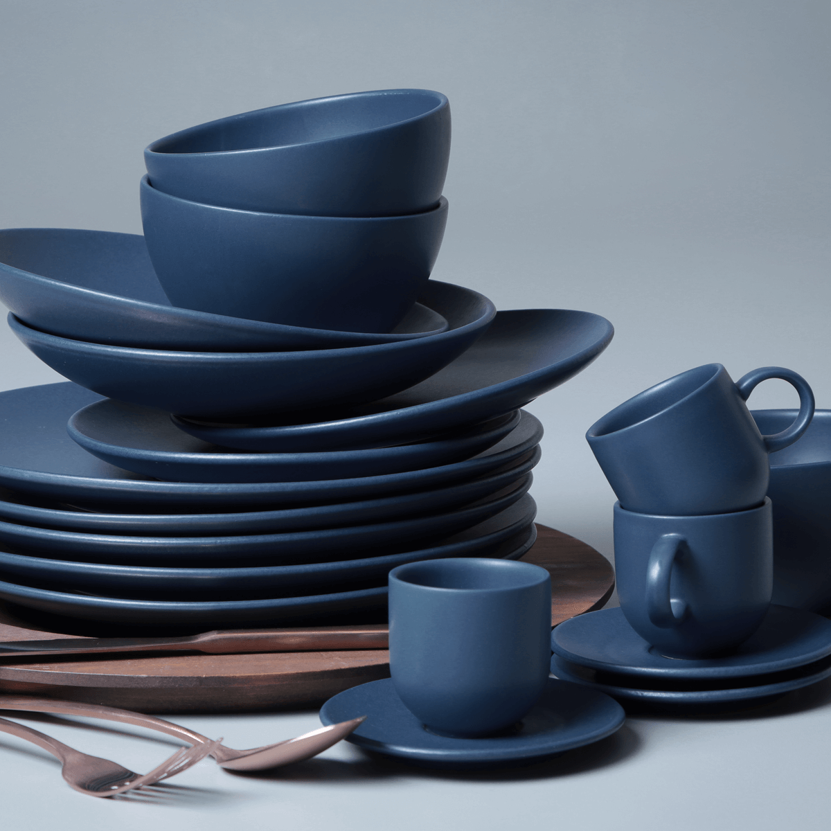 Conjunto com 6 Xícaras de Café com Pires Coup Stoneware Boreal 97ml - Imagem 2