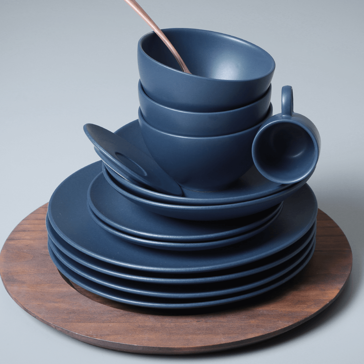 Conjunto com 6 Xícaras de Café com Pires Coup Stoneware Boreal 97ml - Imagem 7