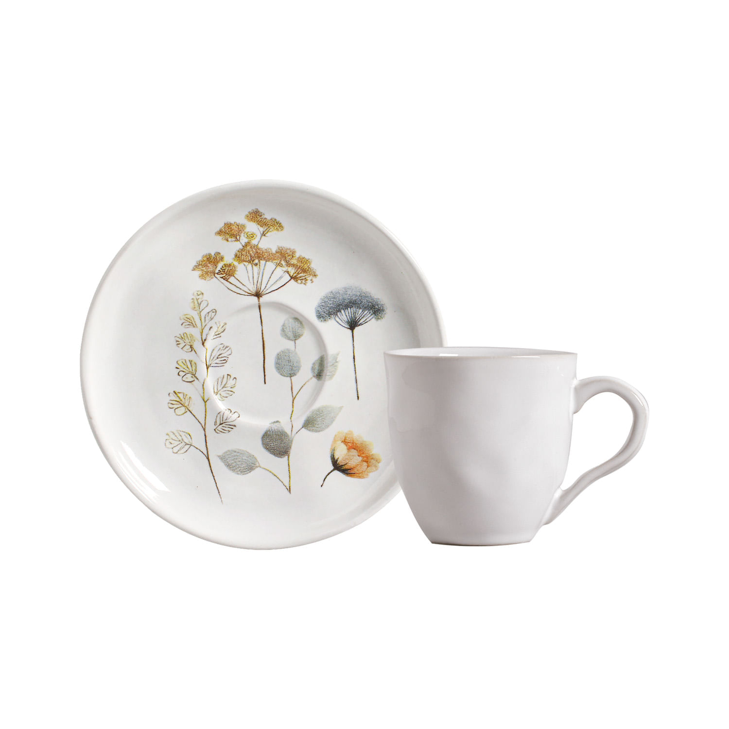 Conjunto com 6 Xícaras De Chá com 6 Pires Bio Bella 170ml