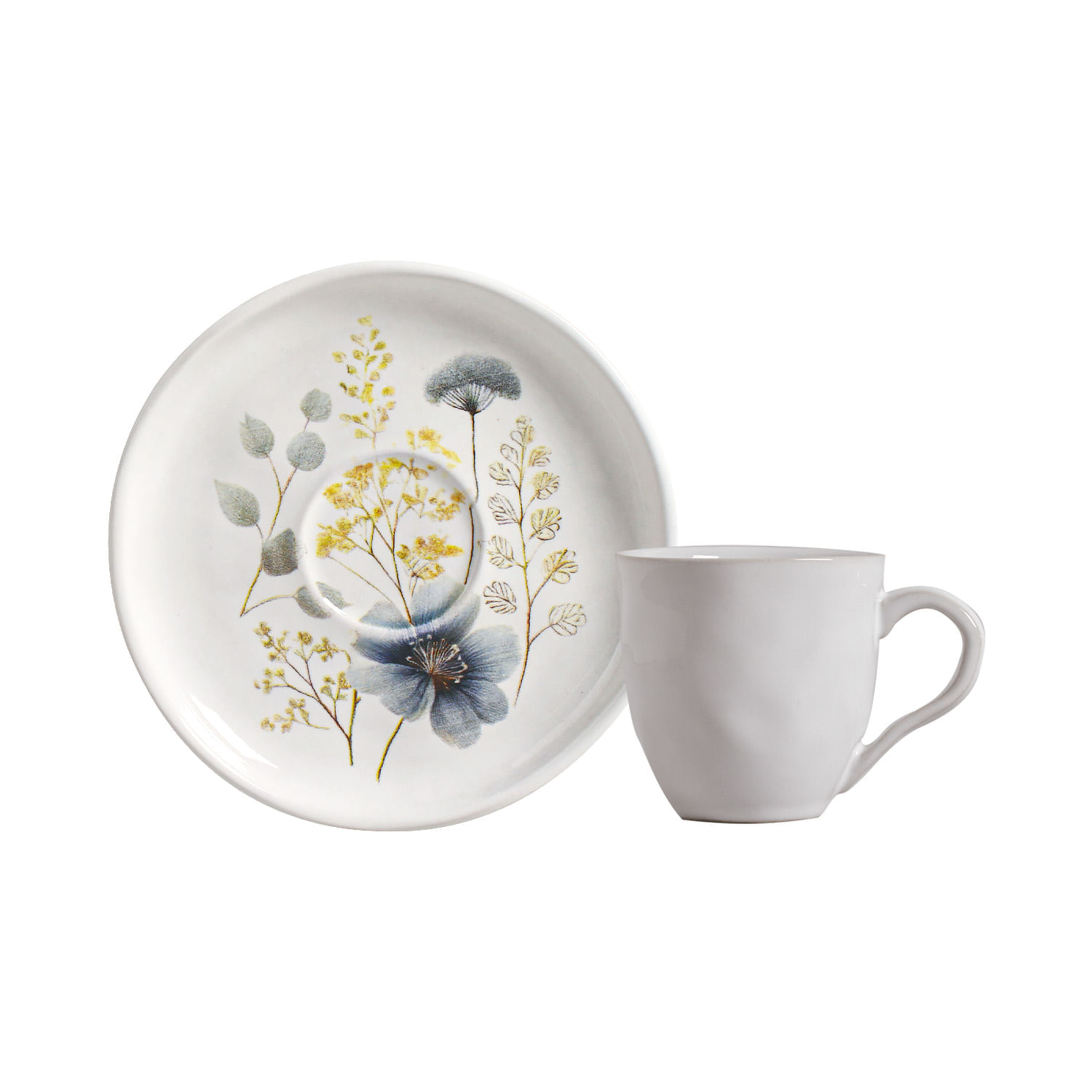Conjunto com 6 Xícaras De Café com 6 Pires Bio Bella 120ml