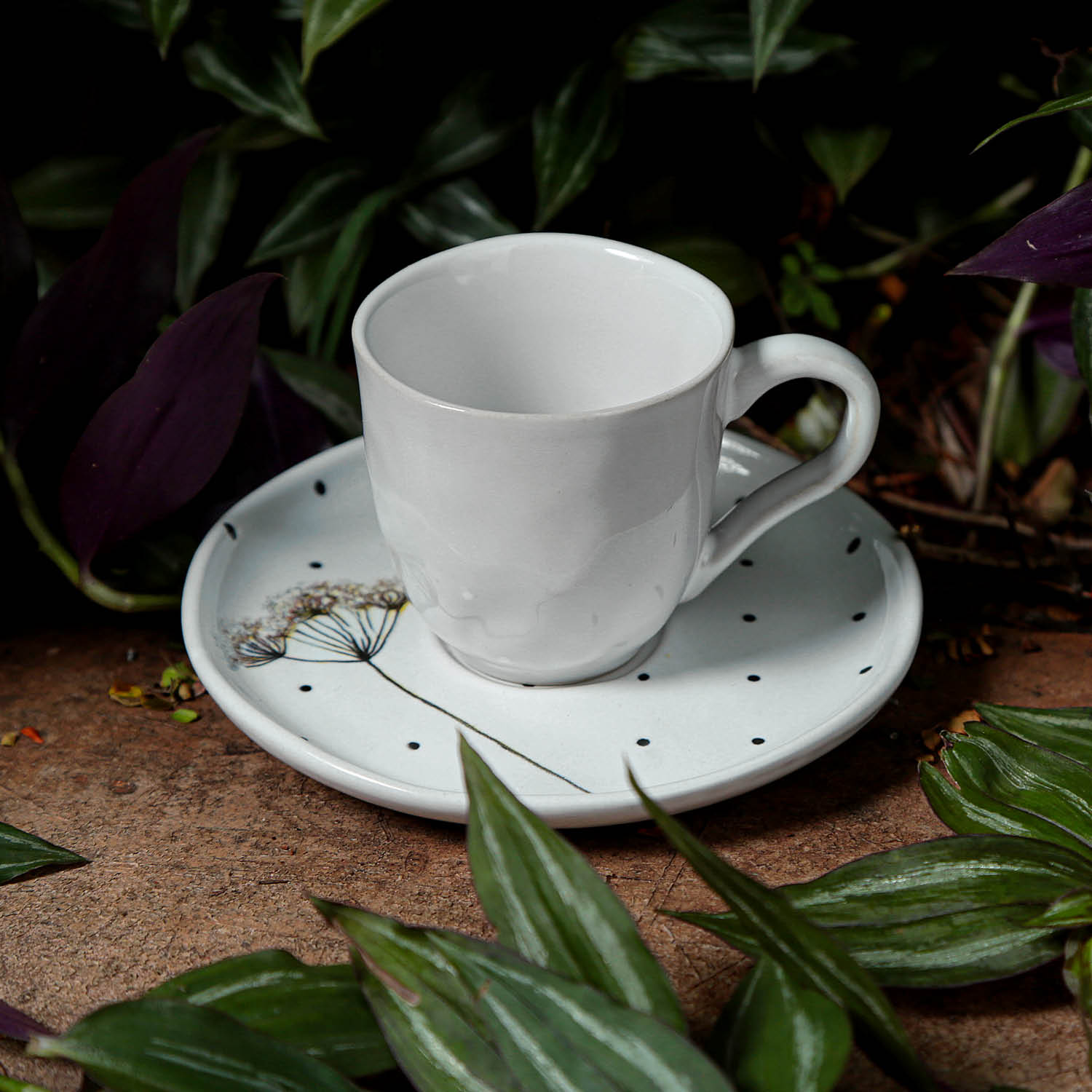 Conjunto com 6 Xícaras De Café com 6 Pires Bio Floralis 120ml - Imagem 2