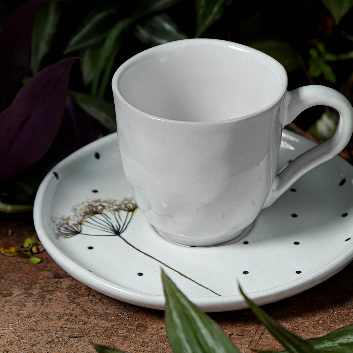 Conjunto com 6 Xícaras De Café com 6 Pires Bio Floralis 120ml - Imagem 5