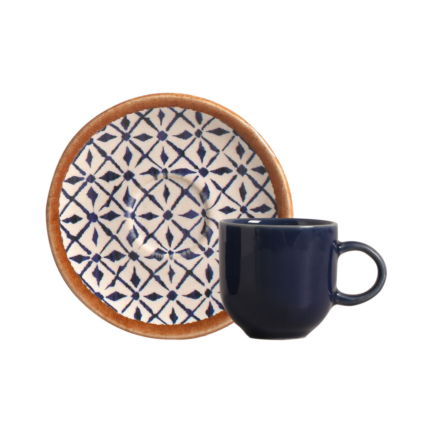 Conjunto com 6 Xícaras de Café com Pires Coup Stoneware New Asteca 97ml