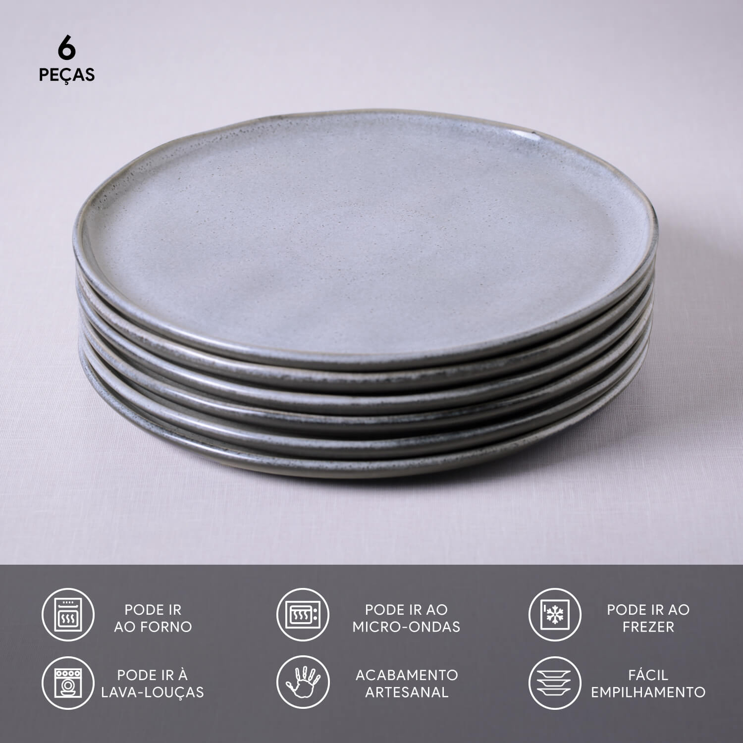 Conjunto com 6 Pratos Raso Bio Dust Ø29cm - Imagem 3