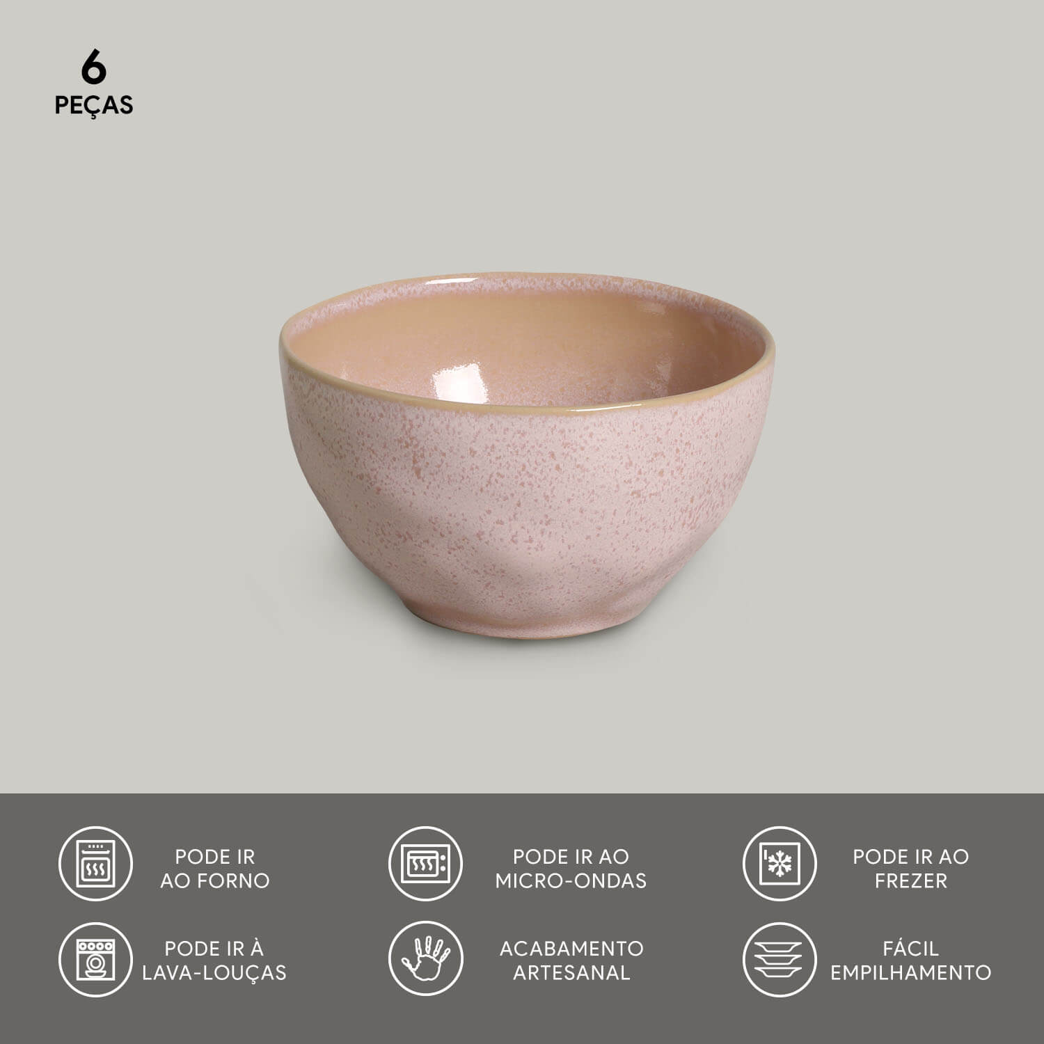 Conjunto com 6 Bowl Orgânico Litchi 558ml - Imagem 3