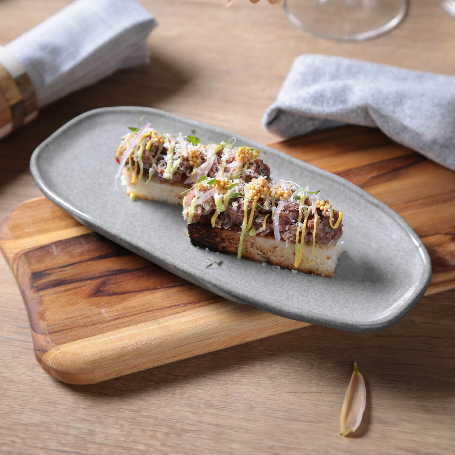 Conjunto com 4 Travessas Oval Rasa Pequena Orgânico Dust 23x11cm - Imagem 2