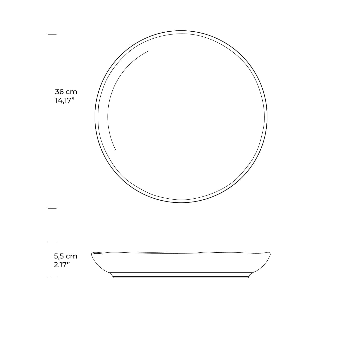 Travessas Redonda Grande Orgânico Stoneware Vanilla Ø36cm - Imagem 8