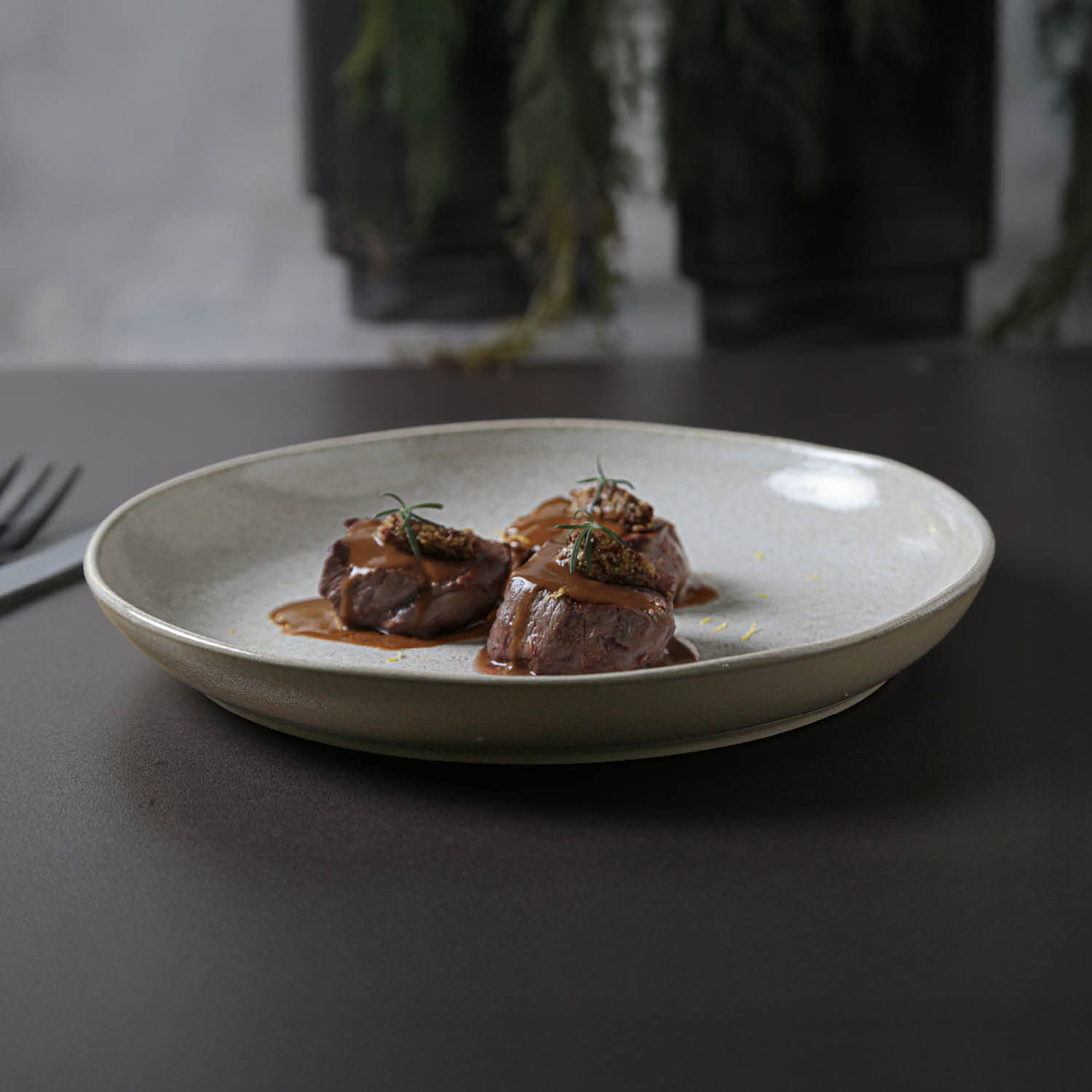 Travessas Redonda Grande Orgânico Stoneware Vanilla Ø36cm - Imagem 4