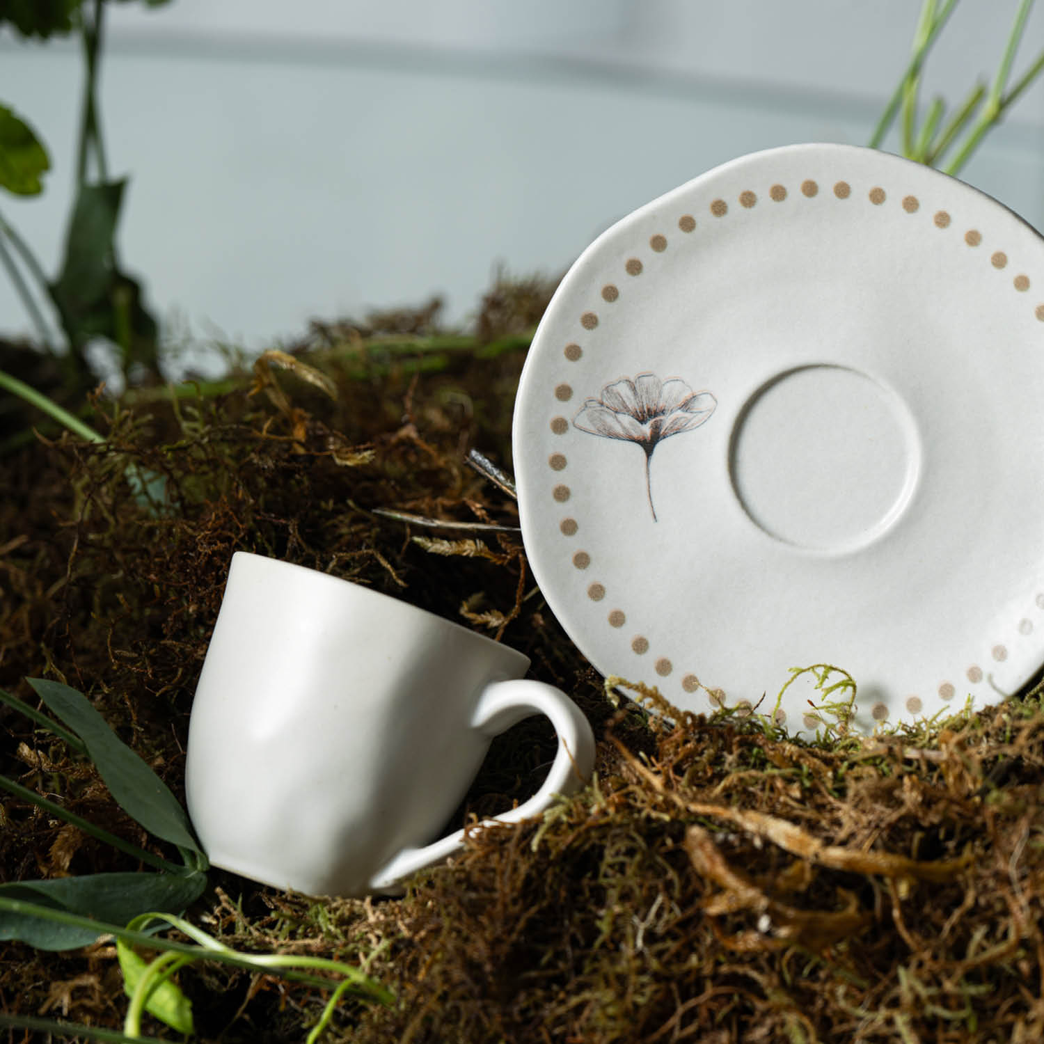 Conjunto com 6 Xícaras de Café com Pires Orgânico Amana 120ml - Imagem 5