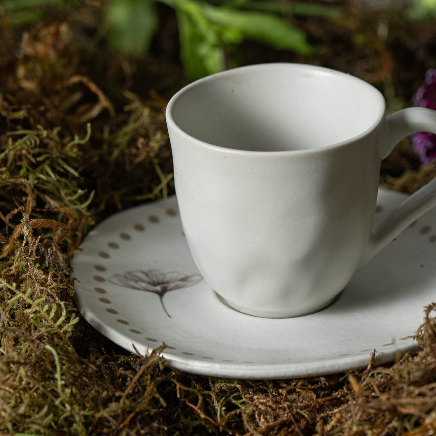 Conjunto com 6 Xícaras de Café com Pires Orgânico Amana 120ml - Imagem 6